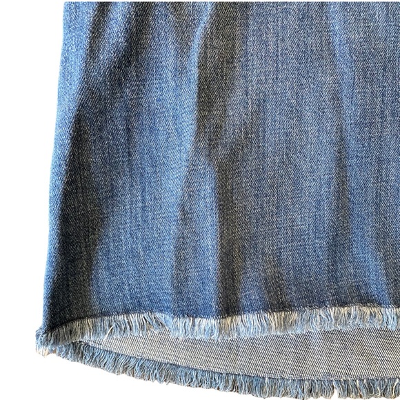 Cloth & Stone blue Denim frayed shot sleeve sz L - Picture 8 of 8